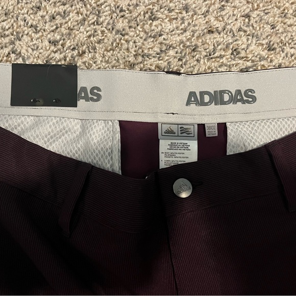 Adidas Men's Deep Burgundy Golf Pants - Picture 2 of 3